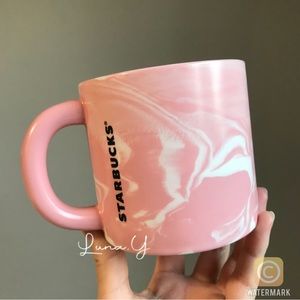 Starbucks Pink Marble Mug Cup 2022 Holiday Limited Strawberry Milk